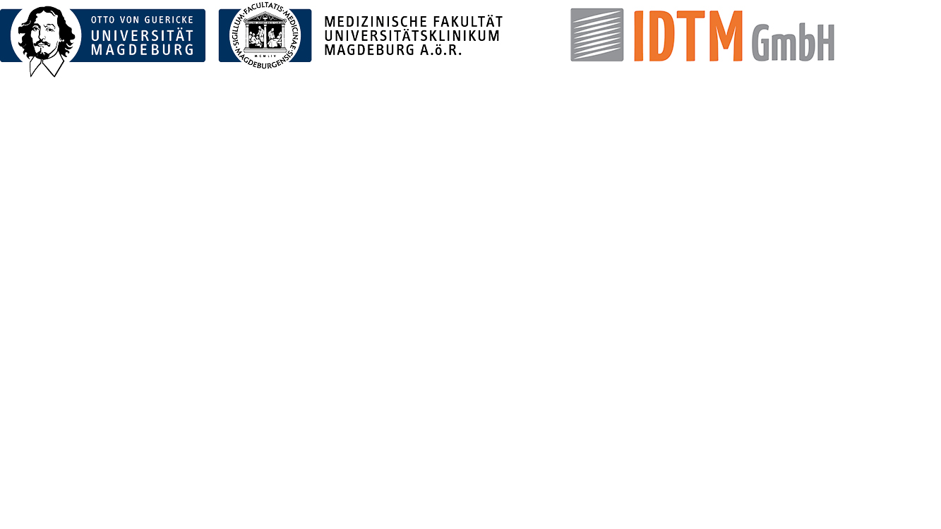 Logo Universität Magdeburg/Medizinsche Fakultät and Logo IDTM GmbH