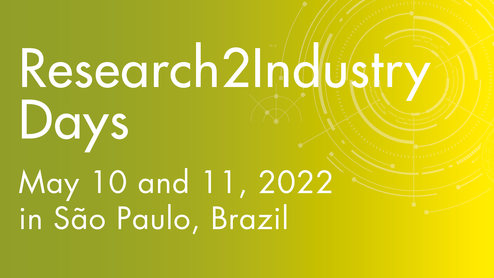 Keyvisual of the Research2Industry Days of the EnergInno Brazil campaign.