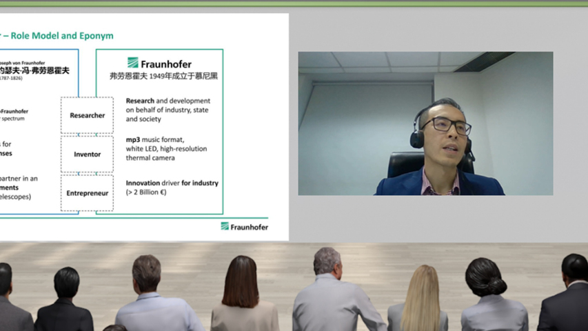 At "Your Access to Fraunhofer in China" Dr. MA Xiaolong presenting the Fraunhofer Representative Office in Beijing.<br/>