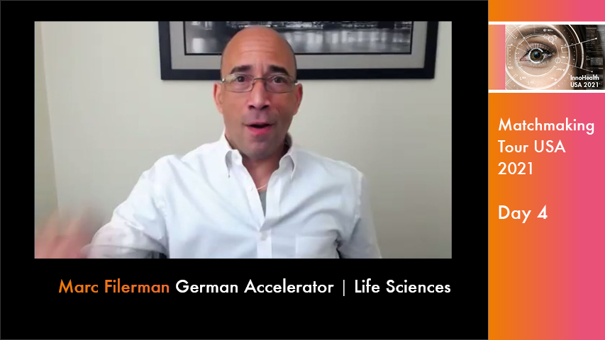Marc Filerman, German Accelerator Life Science, advances the individually tailored programs to provide support for young German biotech, medical device, and digital health companies as they prepare to access the US market.