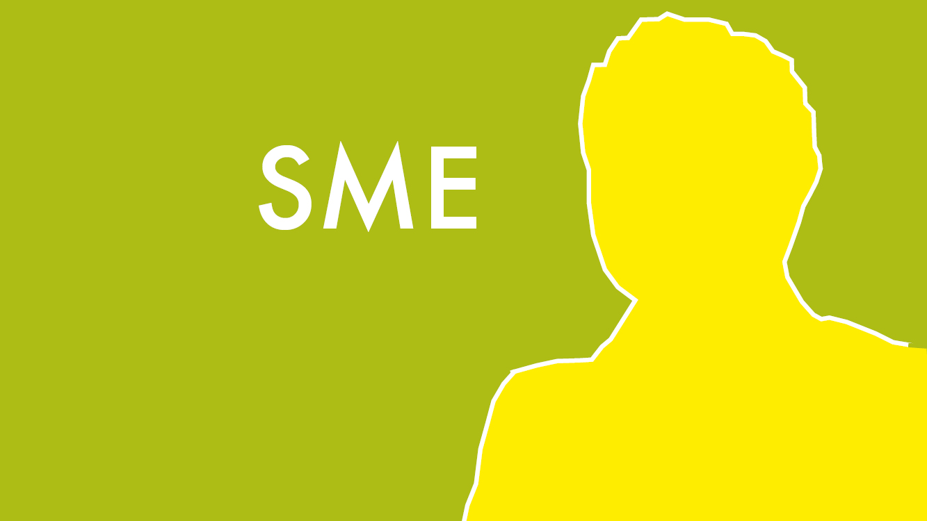 Outline of a man, labeled "SME", as pictogram for an SME participant.