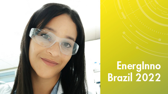 Portrait of Michelle dos Santos Cordeiro Perna, one of the winners of the Call for Innovators of EnergInno Brazil 2022.