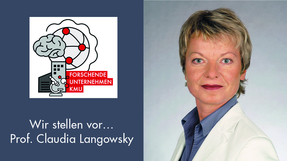 Porträt von Prof. Dr.-Ing. Claudia Langowsky, die im Interview Fragen zu ihrer Tätigkeit für Unternehmen im Bereich Forschung und Entwicklung beantwortet.