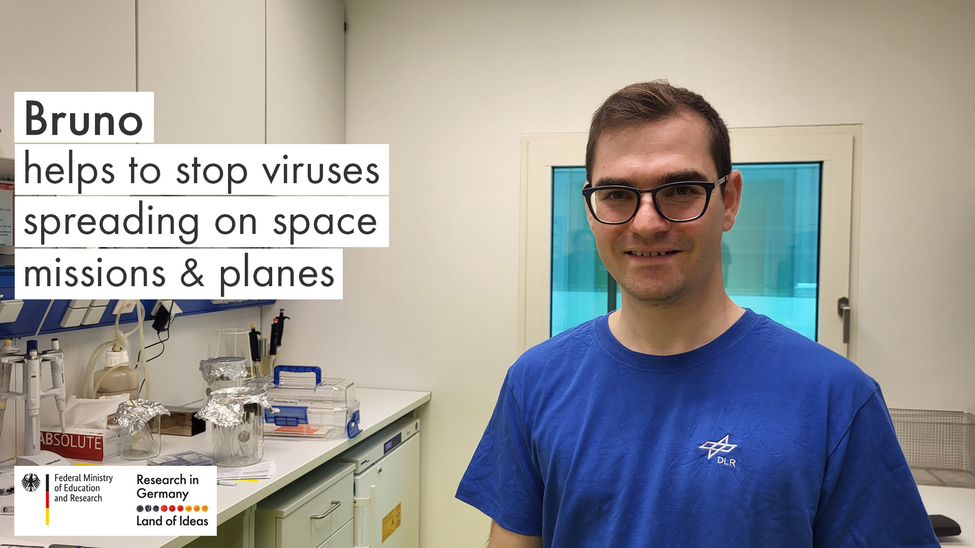 Video-Thumbnail: Bruno helps to stop viruses spreading on space missions and planes