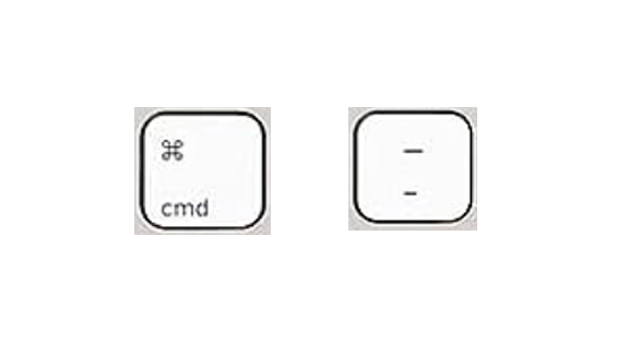 The "cmd" and "minus" keys.