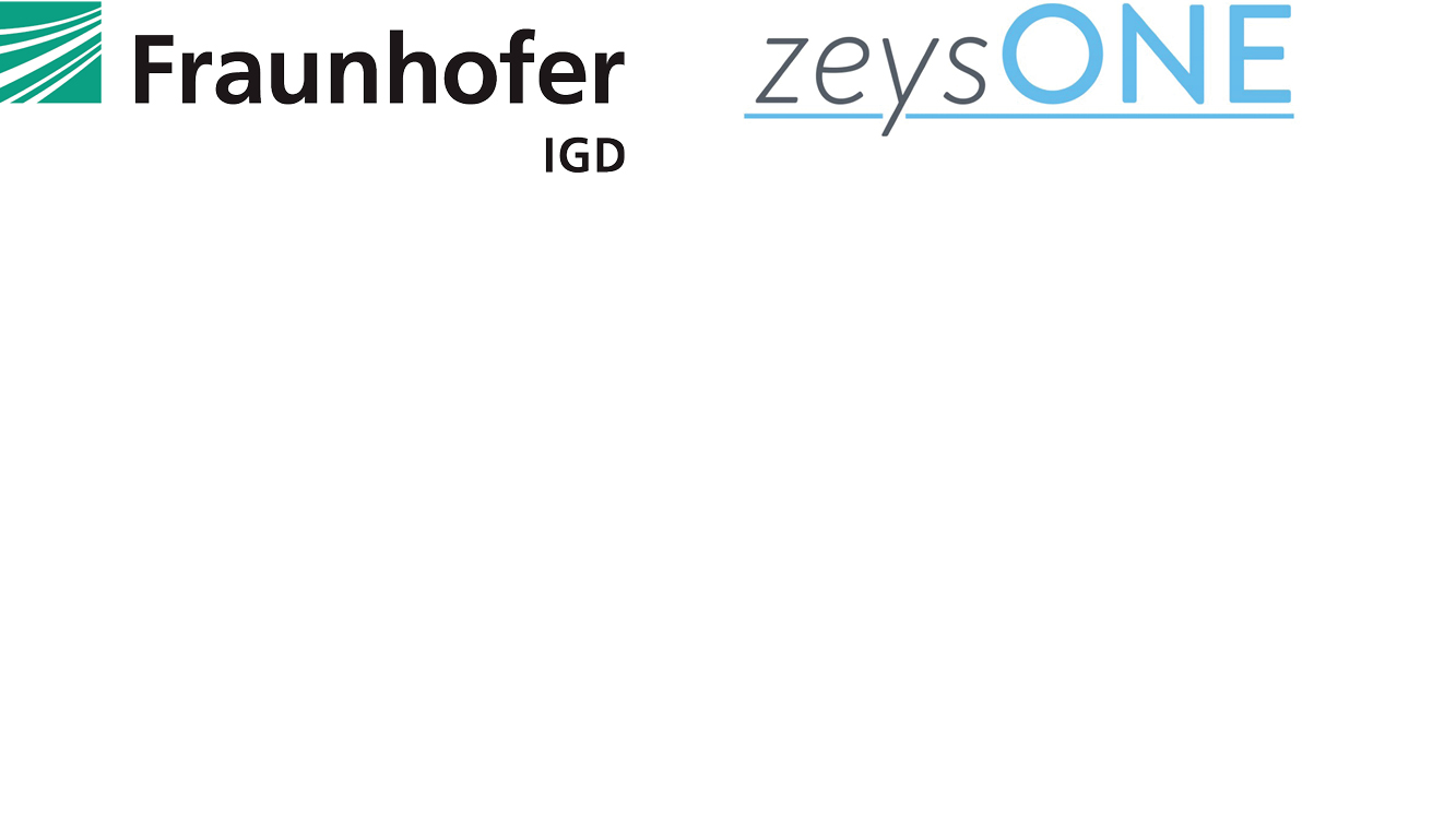 Logo Fraunhofer IGD and Logo zeysONE
